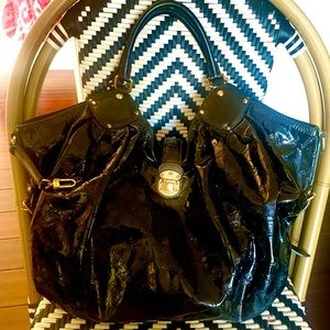 Louis Vuitton Black Patent Mahina Surya XL Hobo